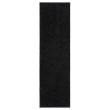 Washable Comfy Plain CMF00 Black Runner-Desire Rugs-Rug Love - The Most Loved Rug Store